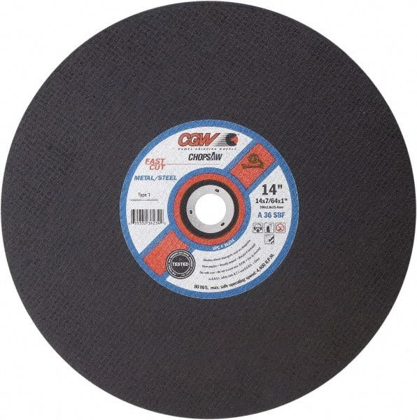 Camel Grinding Wheels - 14" 30 Grit Aluminum Oxide Cutoff Wheel - 3/32" Thick, 1" Arbor, 4,400 Max RPM - Caliber Tooling