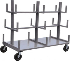 Jamco - 4,000 Lb Capacity Bar & Pipe Truck - Steel Deck, 48" OAW, 11" Platform Height, Phenolic Casters - Caliber Tooling