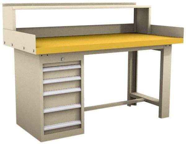 Value Collection - 5 Drawer, Modular Workstation - 3,600 Lb Capacity, Anti-Static Top, Tan, 30" Wide x 32" High x 72" Long - Caliber Tooling