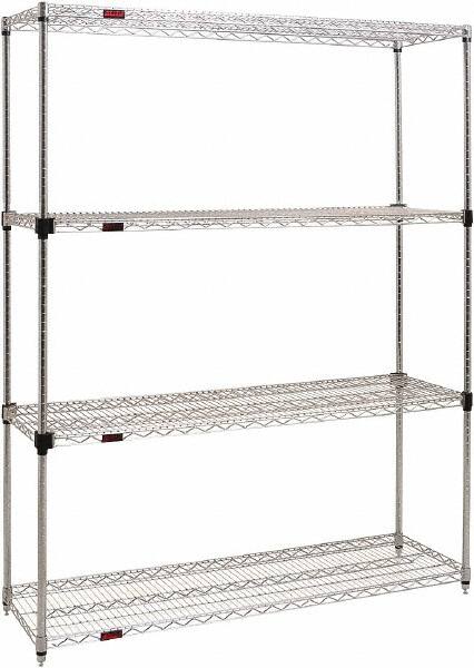 Eagle MHC - 4 Shelf Eagle MHC Wire Shelving - Starter Unit - 72" Wide x 24" Deep x 74" High, - Caliber Tooling