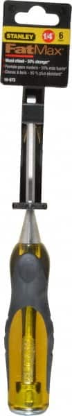 Stanley - 9" OAL x 1/4" Blade Width Wood Chisel - 1/4" Tip, Acetate & Rubber Grip Handle - Caliber Tooling