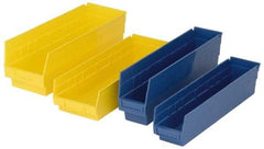 Quantum Storage - 50 Lb. Load Capacity, 23-5/8" Deep, Blue Polypropylene Hopper Shelf Bin - 6" High x 4-1/8" Wide x 23-5/8" Long - Caliber Tooling