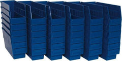 Quantum Storage - 50 Lb. Load Capacity, 11-5/8" Deep, Blue Polypropylene Hopper Shelf Bin - 6" High x 4-1/8" Wide x 11-5/8" Long - Caliber Tooling