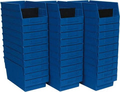 Quantum Storage - 50 Lb. Load Capacity, 11-5/8" Deep, Blue Polypropylene Hopper Shelf Bin - 6" High x 6-5/8" Wide x 11-5/8" Long - Caliber Tooling