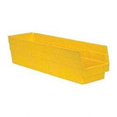 Quantum Storage - 50 Lb. Load Capacity, 23-5/8" Deep, Yellow Polypropylene Hopper Shelf Bin - 6" High x 6-5/8" Wide x 23-5/8" Long - Caliber Tooling