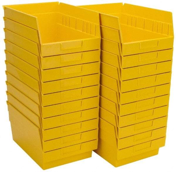 Quantum Storage - 50 Lb. Load Capacity, 11-5/8" Deep, Yellow Polypropylene Hopper Shelf Bin - 6" High x 8-3/8" Wide x 11-5/8" Long - Caliber Tooling