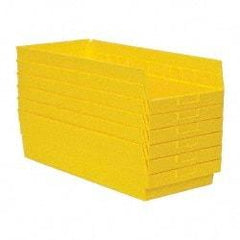 Quantum Storage - 50 Lb. Load Capacity, 23-5/8" Deep, Yellow Polypropylene Hopper Shelf Bin - 6" High x 11-1/8" Wide x 23-5/8" Long - Caliber Tooling