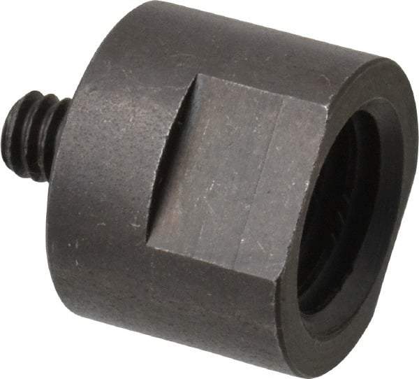 Made in USA - 5/8" Max Diam, Abrasive Disc Adapter - 1/4-20, 5/8-11 - Caliber Tooling