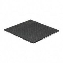 Wearwell - 3' Long x 3' Wide x 5/8" Thick, Anti-Fatigue Modular Matting Tiles - 4 Interlocking Sides, Black, For Dry Areas, Series 502 - Caliber Tooling