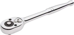 Crescent - 3/8" Drive Pear Head Quick-Release Ratchet - Chrome Finish, 7-3/4" OAL, 72 Gear Teeth - Caliber Tooling