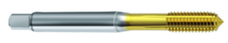 M3.5 x .60 Dia. - 6HX - 4 FL - Cobalt Semi-Bott Tap-TiN FORM-C DIN 371 - Caliber Tooling