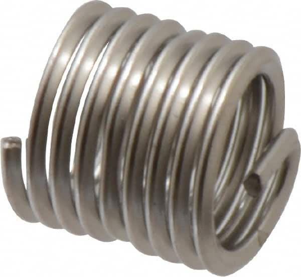 Recoil - M12x1.75 Metric Coarse, 1-1/2D, Stainless Steel Screw Locking Insert - 18mm Overall Length, with Tang, Bright Finish - Exact Industrial Supply