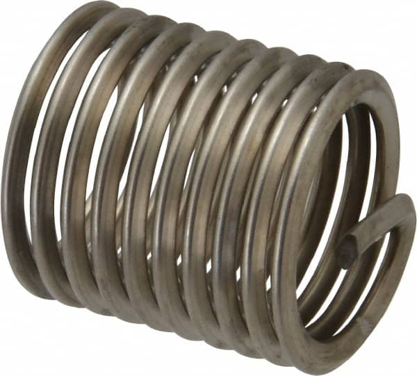 Recoil - 7/8-9 UNC, 1.312" OAL, Free Running Helical Insert - 10 Free Coils, Tanged, Stainless Steel, Bright Finish, 1-1/2D Insert Length - Exact Industrial Supply