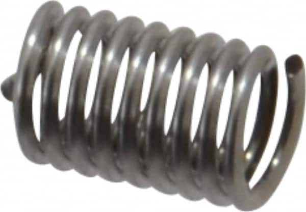 Recoil - #4-40 UNC, 0.28" OAL, Free Running Helical Insert - 8-7/8 Free Coils, Tanged, Stainless Steel, Bright Finish, 2-1/2D Insert Length - Caliber Tooling