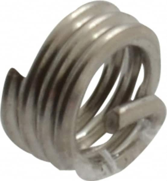 Recoil - #5-40 UNC, 1/8" OAL, Free Running Helical Insert - 3-1/4 Free Coils, Tanged, Stainless Steel, Bright Finish, 1D Insert Length - Caliber Tooling