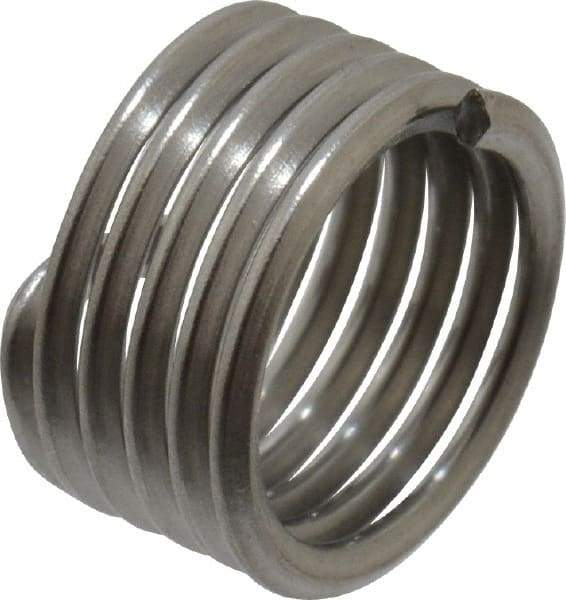 Recoil - 5/16-24 UNF, 0.312" OAL, Free Running Helical Insert - 5-1/2 Free Coils, Tanged, Stainless Steel, Bright Finish, 1D Insert Length - Exact Industrial Supply