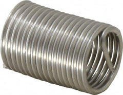 Recoil - 1/2-20 UNF, 1" OAL, Free Running Helical Insert - 16-7/8 Free Coils, Tanged, Stainless Steel, Bright Finish, 2D Insert Length - Caliber Tooling