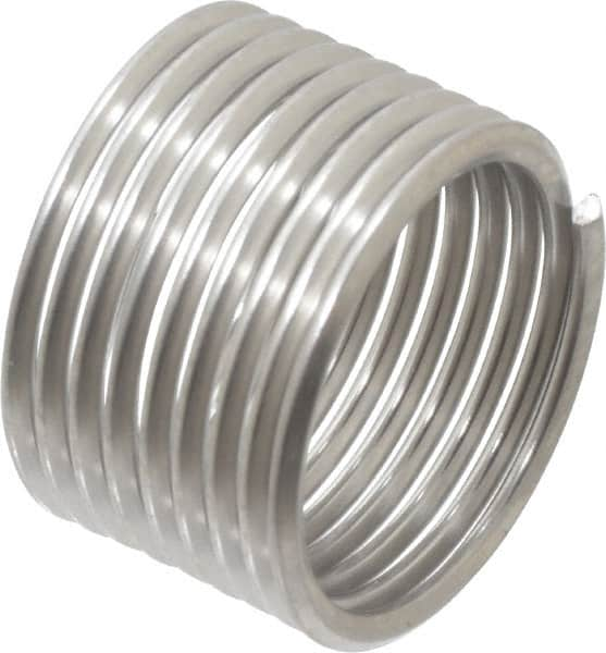 Recoil - 5/8-18 UNF, 5/8" OAL, Free Running Helical Insert - 9 Free Coils, Tanged, Stainless Steel, Bright Finish, 1D Insert Length - Exact Industrial Supply