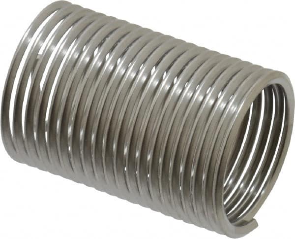 Recoil - 5/8-18 UNF, 1-1/4" OAL, Free Running Helical Insert - 19-1/4 Free Coils, Tanged, Stainless Steel, Bright Finish, 2D Insert Length - Caliber Tooling