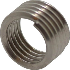 Recoil - M7x1.00 Metric Coarse, 7mm OAL, Free Running Helical Insert - 4-7/8 Free Coils, Tanged, Stainless Steel, Bright Finish, 1D Insert Length - Caliber Tooling