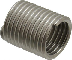 Recoil - M12x1.75 Metric Coarse, 24mm OAL, Free Running Helical Insert - 11-1/2 Free Coils, Tanged, Stainless Steel, Bright Finish, 2D Insert Length - Caliber Tooling