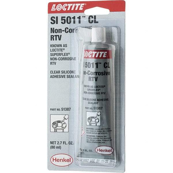 Loctite - 80 mL Tube Clear Silicone Sealant - NC RTV SIL-CL 80ML LOCTITE SUPERFLX RTV - Caliber Tooling