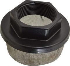 Flow Ezy Filters - 30 Mesh, 189 LPM, 50 GPM, 4.2" Diam, Female Pipe Mounted Suction Screen Strainer - 2 Port NPT, 2.6" Long - Caliber Tooling