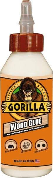 Gorilla Glue - 8 oz Bottle Natural Wood Glue - 3 to 4 hr Working Time, 24 hr Full Cure Time, Bonds to Cork Board & Wood - Caliber Tooling