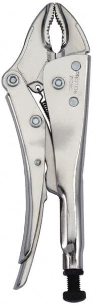 Proto - 10" OAL Curved Jaw Locking Pliers - 25/64" Jaw Width, 1-1/2" Jaw Depth, Steel Handle - Caliber Tooling