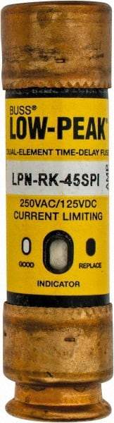 Cooper Bussmann - 125 VDC, 250 VAC, 45 Amp, Time Delay General Purpose Fuse - Fuse Holder Mount, 76.2mm OAL, 100 at DC, 300 at AC (RMS) kA Rating, 13/16" Diam - Caliber Tooling