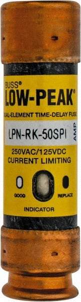 Cooper Bussmann - 125 VDC, 250 VAC, 50 Amp, Time Delay General Purpose Fuse - Fuse Holder Mount, 76.2mm OAL, 100 at DC, 300 at AC (RMS) kA Rating, 13/16" Diam - Caliber Tooling