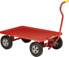 Little Giant - 1,200 Lb Capacity Steel Wagon Truck - Steel Deck, 24" OAW, Solid Rubber Casters - Caliber Tooling