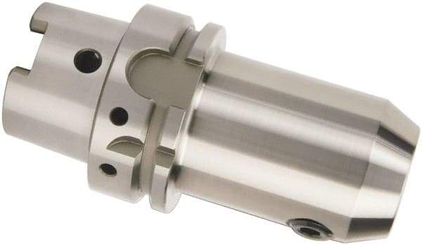 Accupro - HSK63A Taper Shank 1/2" Hole End Mill Holder/Adapter - 1-1/4" Nose Diam, 4" Projection - Exact Industrial Supply