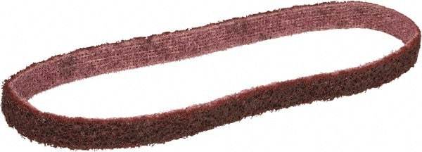 3M - 3/8" Wide x 13" OAL, Aluminum Oxide Abrasive Belt - Aluminum Oxide, Medium, Nonwoven, Series SC-BS - Caliber Tooling