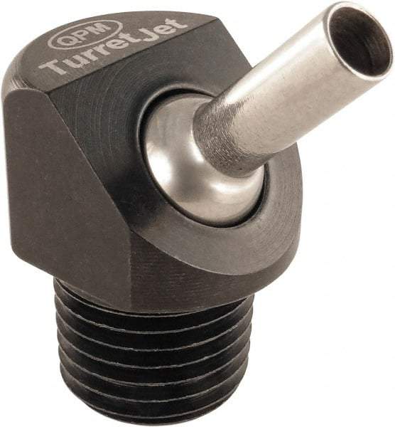 QPM Products - 5/16" Hose Inside Diam, Coolant Hose Nozzle - NPT, for Use with CNC Lathes - Caliber Tooling