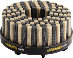 Brush Research Mfg. - 5" 180 Grit Ceramic/Silicon Carbide Tapered Disc Brush - Medium Fine Grade, CNC Adapter Connector, 0.71" Trim Length, 7/8" Arbor Hole - Caliber Tooling