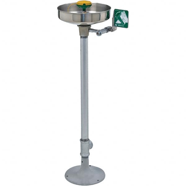 Haws - 15" Wide x 38" High, Pedestal Mount, Stainless Steel Bowl, Eye & Face Wash Station - 11" Inlet, 3.7 GPM Flow Rate - Caliber Tooling