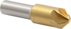 M.A. Ford - 1/2" Head Diam, 3/8" Shank Diam, 6 Flute 90° High Speed Steel Countersink - TiN Finish, 2" OAL - Caliber Tooling