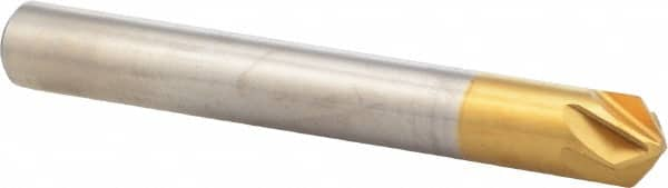 M.A. Ford - 1/4" Head Diam, 1/4" Shank Diam, 6 Flute 100° High Speed Steel Countersink - Caliber Tooling