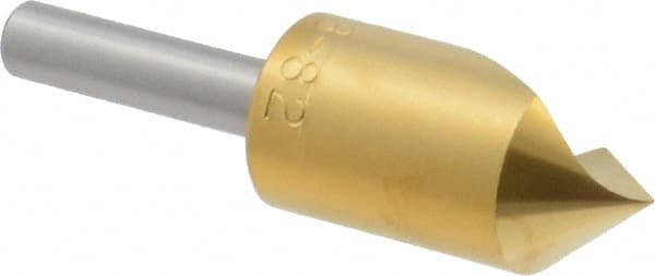 M.A. Ford - 5/8" Head Diam, 1/4" Shank Diam, 1 Flute 82° High Speed Steel Countersink - Caliber Tooling