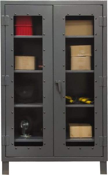 Durham - 4 Shelf Visible Storage Cabinet - Steel, 60" Wide x 24" Deep x 78" High, Gray - Caliber Tooling