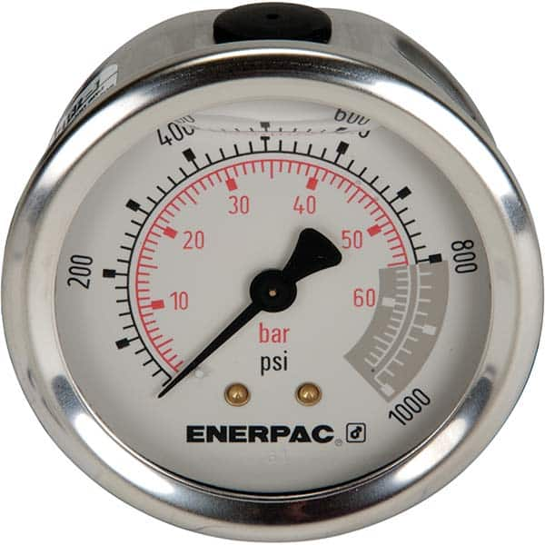 Enerpac - Hydraulic Pressure Gages & Adapters Type: Glycerine Filled Pressure Rating: 1000 - Caliber Tooling