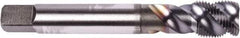 Union Butterfield - M10x1.25 Metric Fine 3 Flute 6H Modified Bottoming Spiral Flute Tap - Powdered Metal, TiCN Finish, 100mm OAL, Right Hand Flute, Right Hand Thread, Series 1677AP - Caliber Tooling