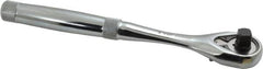 Proto - 3/8" Drive Pear Head Ratchet - Chrome Finish, 8-1/2" OAL, 45 Gear Teeth, Standard Knurled Handle, Standard Head - Caliber Tooling