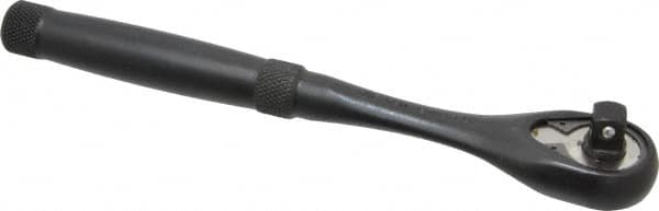 Proto - 3/8" Drive Pear Head Standard Ratchet - Black Oxide Finish, 8-1/2" OAL, 45 Gear Teeth, Standard Knurled Handle, Standard Head - Caliber Tooling