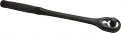 Proto - 3/8" Drive Pear Head Standard Ratchet - Black Oxide Finish, 11" OAL, 45 Gear Teeth, Long Knurled Handle, Standard Head - Caliber Tooling