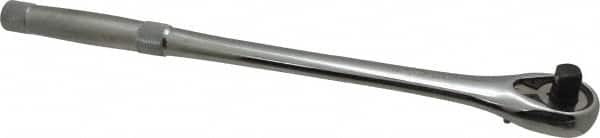 Proto - 1/2" Drive Pear Head Ratchet - Chrome Finish, 15" OAL, 45 Gear Teeth, Long Knurled Handle, Standard Head - Caliber Tooling