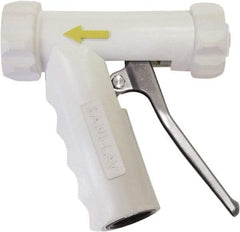 SANI-LAV - 3/4" Pipe, Insulated, Grade 304 Stainless Steel Adjustable Spray Pattern Nozzle - White, 3/4 GHT Connection, 7 Gal per min at 100 psi, 3/4 GHT, 3/4" Orifice Diam, For Use With Water - Caliber Tooling