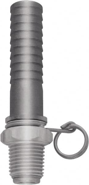 SANI-LAV - 1/2 NPT Thread Hose Barb x Male Swivel NPT Connector - 1/2" ID Hose x 0.8" OD Hose, Stainless Steel - Caliber Tooling