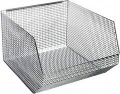 Quantum Storage - 175 Lb. Load Capacity, 18-1/2" Deep, Chrome Hopper Stacking Bin - 11-1/8" High x 17-1/8" Wide x 18-1/2" Long - Caliber Tooling